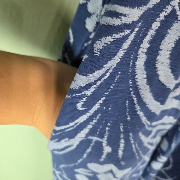 Fresh Produce Womens Blue Print V-Neck Empire Waist Sleeveless Dress Size Large - Picture 5 of 7